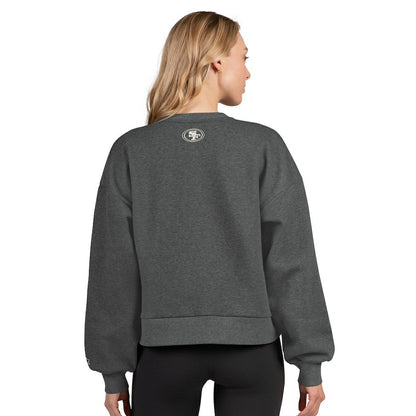 San Francisco 49ers Starter Women's Show Up Cropped Fleece Pullover Sweatshirt - Heather Gray outlet