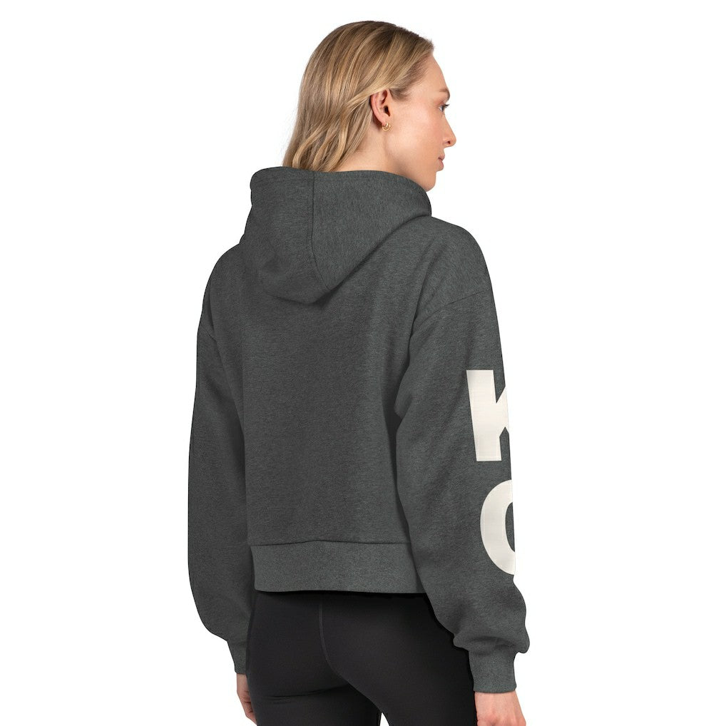 Kansas City Chiefs Starter Women's Star Player Cropped Fleece Pullover Hoodie - Heather Charcoal online