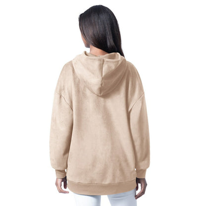 Kansas City Chiefs G-III 4Her by Carl Banks Women's Best Hitter Oversized Tunic Pullover Hoodie - Cream sale