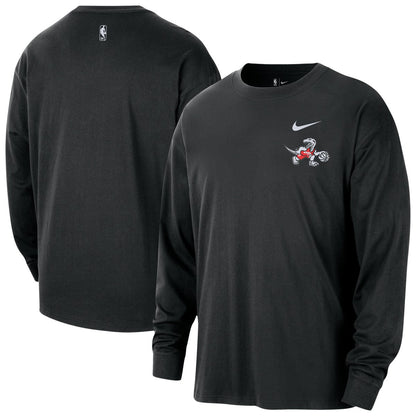 Toronto Raptors 2025/26 City Edition Remix Essential Logo Long Sleeve T-Shirt - Black | Nike for sale