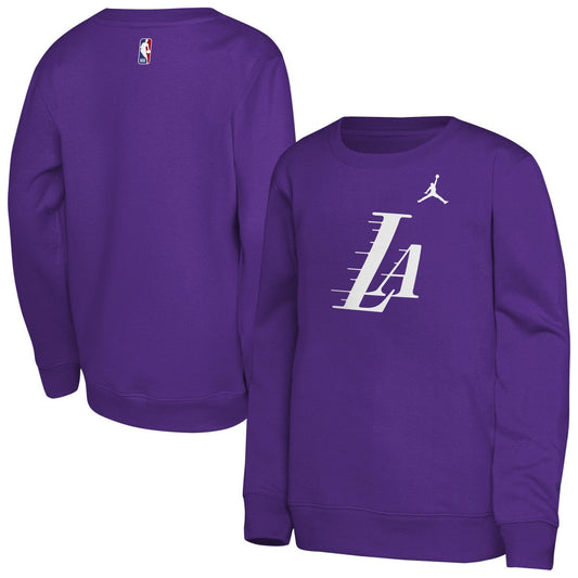 Los Angeles Lakers Jordan Brand Youth Courtside Statement Edition Sweatshirt - Purple outlet