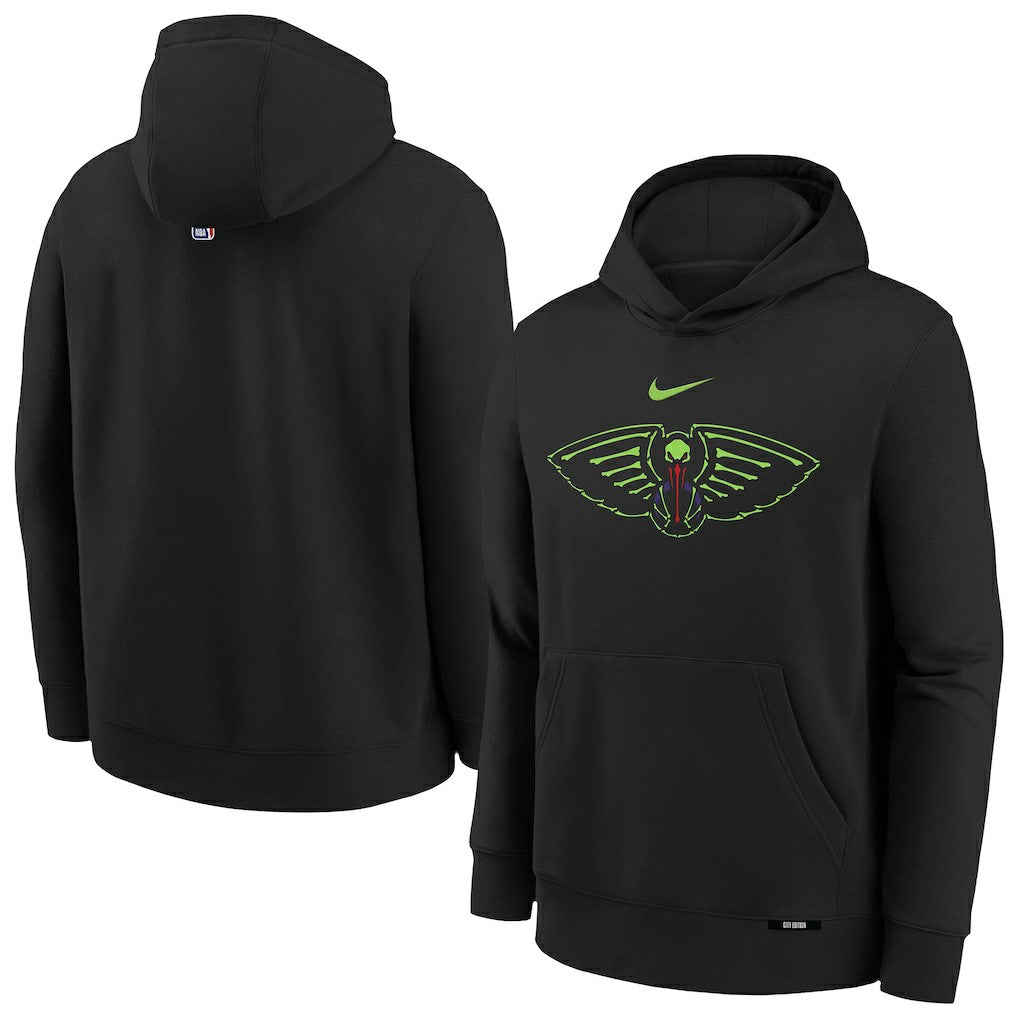 New Orleans Pelicans Youth 2025/26 City Edition Club Fleece Pullover Hoodie - Black | Nike for sale