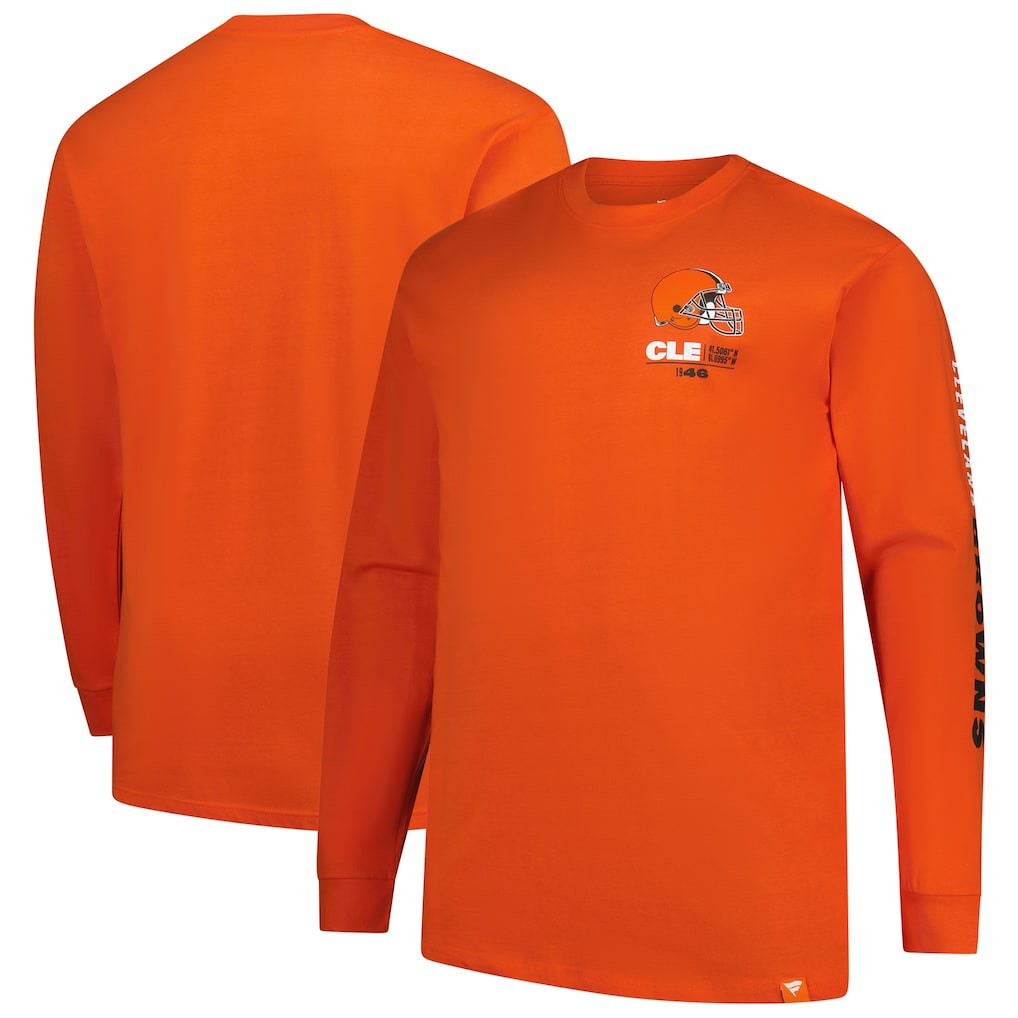 Cleveland Browns Big & Tall Clock Management Legacy Long Sleeve T-Shirt - Orange sale