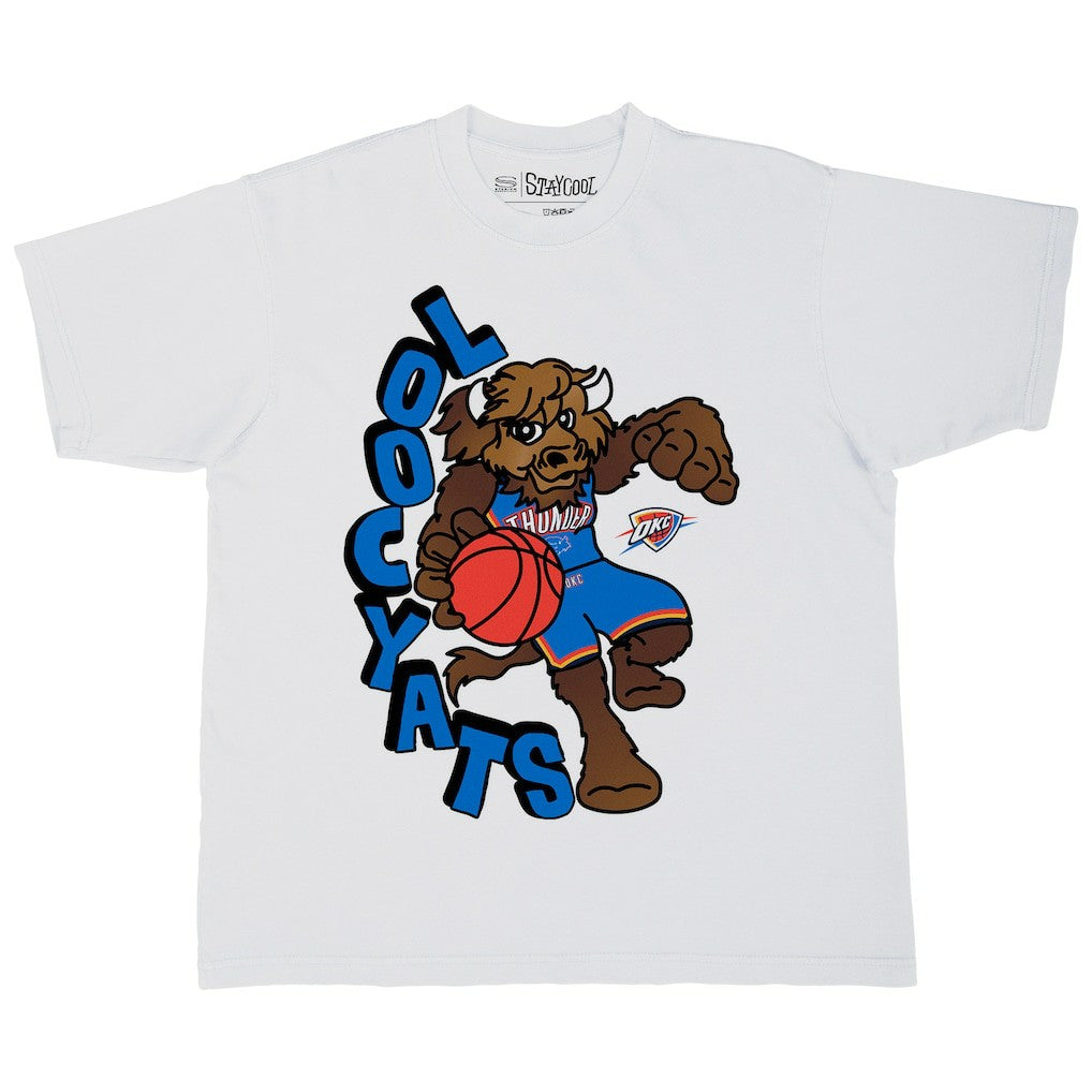 Oklahoma City Thunder Stadium Essentials NBA x Staycool Mascot Oversized T-Shirt - White sale