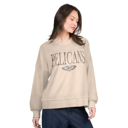 New Orleans Pelicans G-III 4Her by Carl Banks Women's Oversized Vet II Sweatshirt - Natural online
