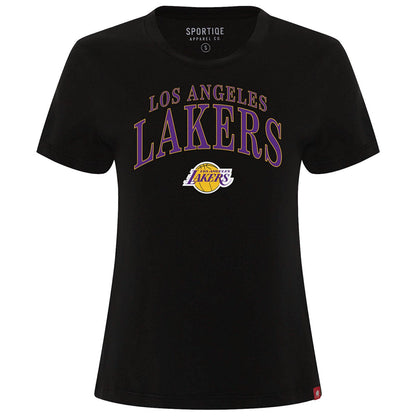 Los Angeles Lakers Sportiqe Women's Arcadia Boxy T-Shirt - Black for sale