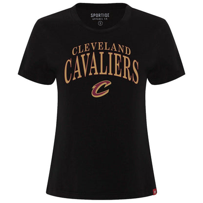 Cleveland Cavaliers Sportiqe Women's Arcadia Boxy T-Shirt sale - Black outlet