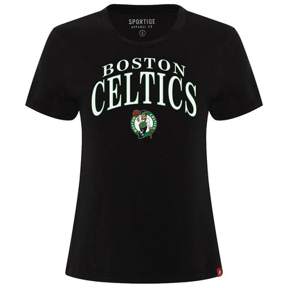 Boston Celtics Sportiqe Women's Arcadia Boxy T-Shirt - Black sale