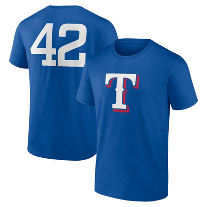 Texas Rangers Jackie Robinson Day Name & Number T-Shirt - Royal