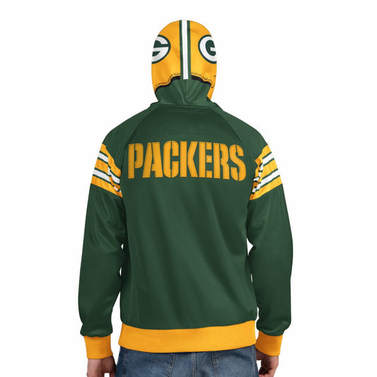 Green Bay Packers Pro Player Helmet Full-Zip Hooded Track Jacket - Green/Gold for sale