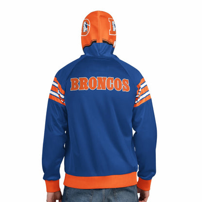 Denver Broncos Pro Player Retro Helmet Full-Zip Hooded Track Jacket - Royal/Orange discount