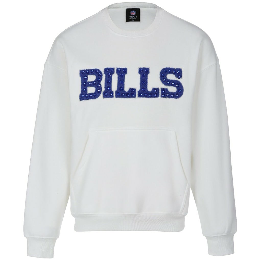 Buffalo Bills Cuce Women's Chenille Jeweled Sweatshirt - White cheap