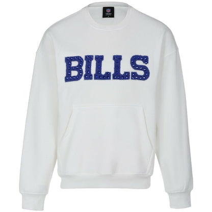 Buffalo Bills Cuce Women's Chenille Jeweled Sweatshirt - White cheap