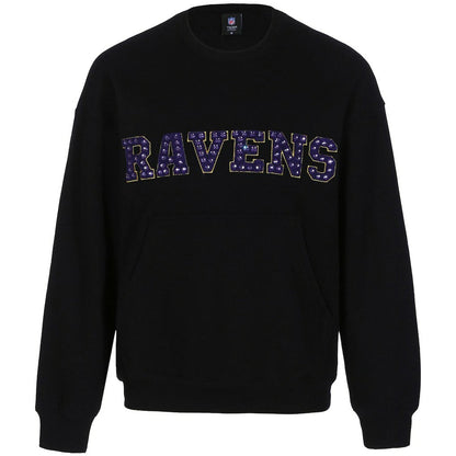 Baltimore Ravens Cuce Women's Chenille Jeweled Sweatshirt - Black outlet