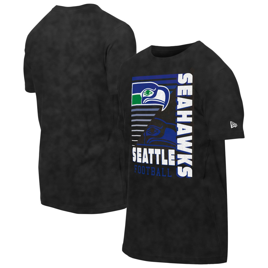 Seattle Seahawks New Era Retro Logo Enzyme Washed Oversized T-Shirt - Black on sale