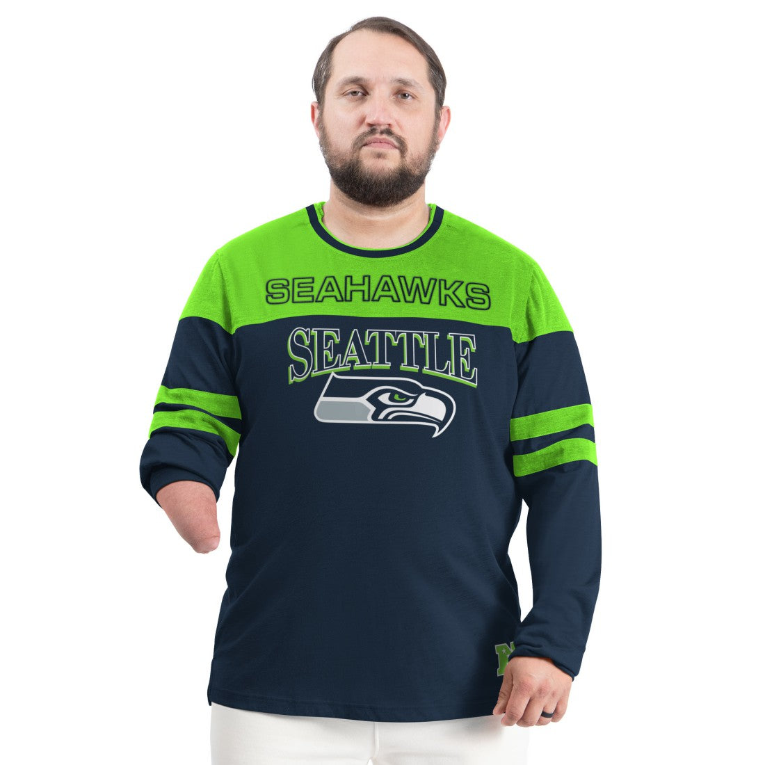 Seattle Seahawks G-III Sports by Carl Banks Adaptive Outlast Long Sleeve T-Shirt - College Navy/Neon Green online