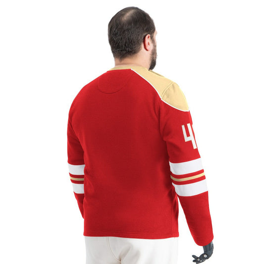 San Francisco 49ers G-III Sports by Carl Banks Adaptive Lord Stanley Crewneck Sweatshirt - Scarlet for sale