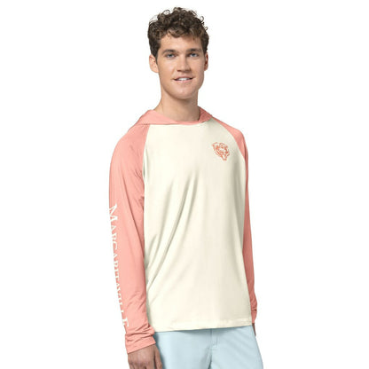 Chicago Bears Margaritaville Sand, Sea, Sunsets Long-Sleeve Rashguard Hoodie Pullover -Cream/Amber on sale