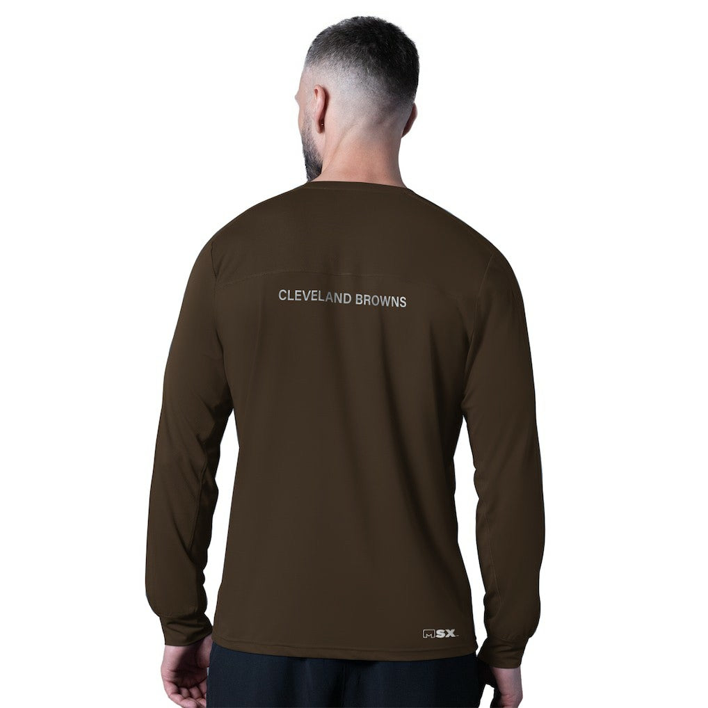 Cleveland Browns MSX by Michael Strahan Forward Long-Sleeve T-Shirt - Brown on sale