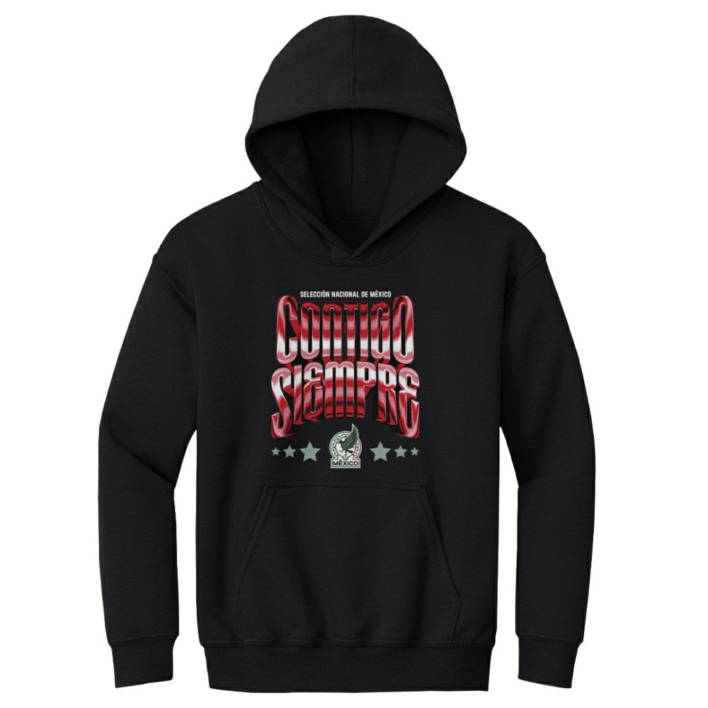 Mexico National Team 500 Level Youth Contigo Siempre Vintage Pullover Hoodie - Black sale