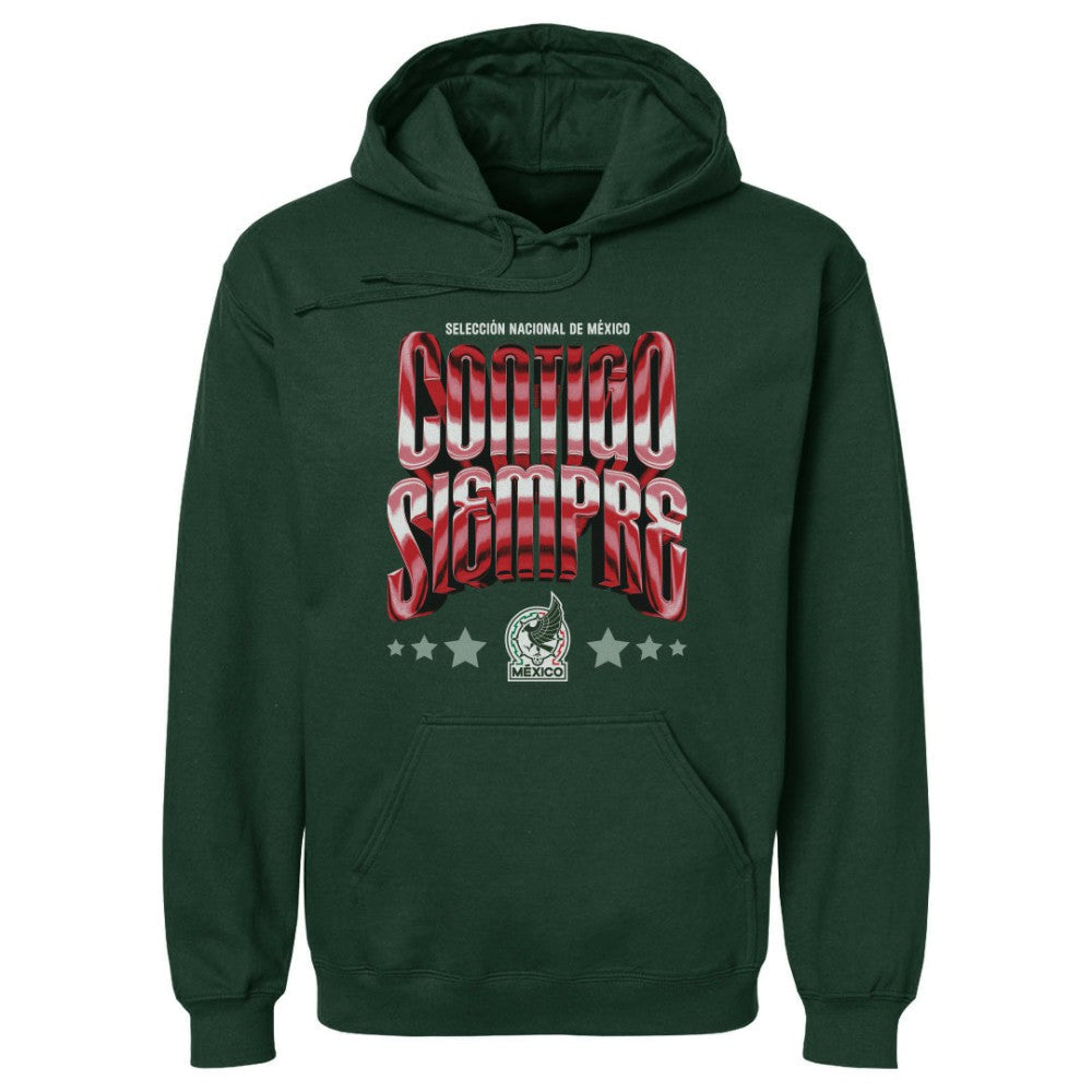 Mexico National Team 500 Level Contigo Siempre Vintage Pullover Hoodie - Forest Green outlet