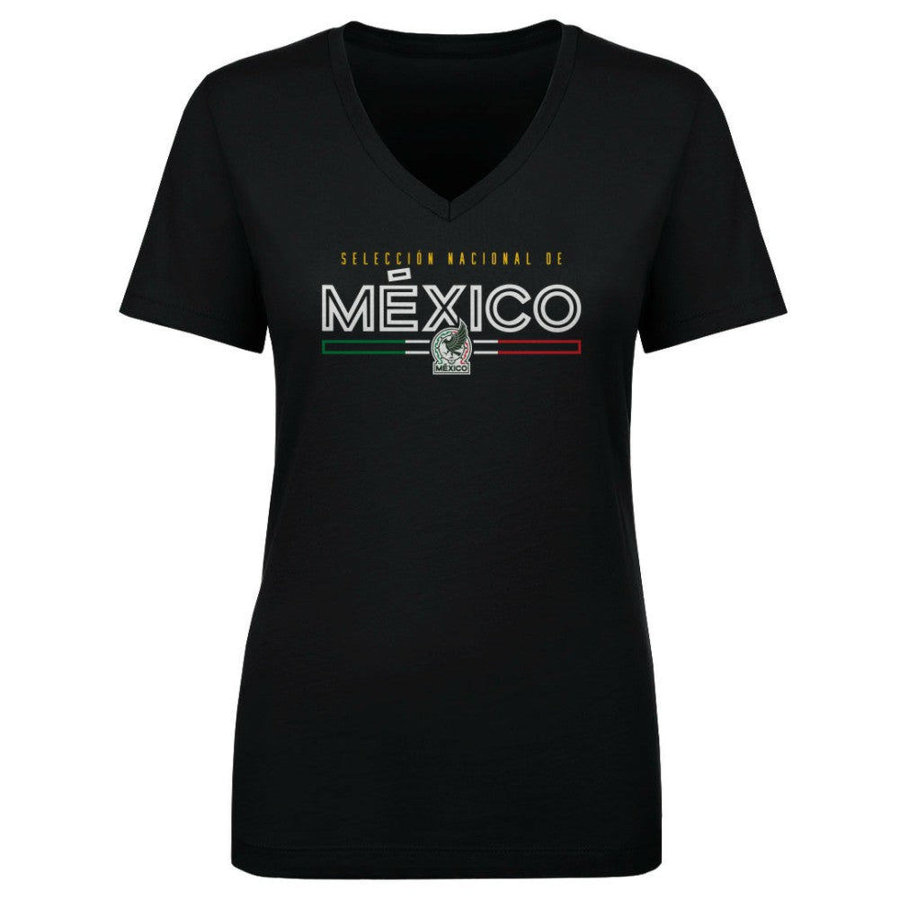 Mexico National Team 500 Level Women's Inline V-Neck T-Shirt - Black outlet