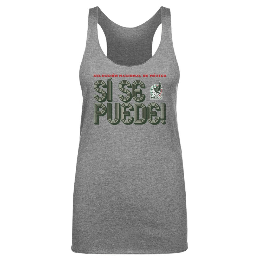 Mexico National Team 500 Level Women's Si Se Puede Inline Bold Tri-Blend Racerback Tank Top - Gray outlet