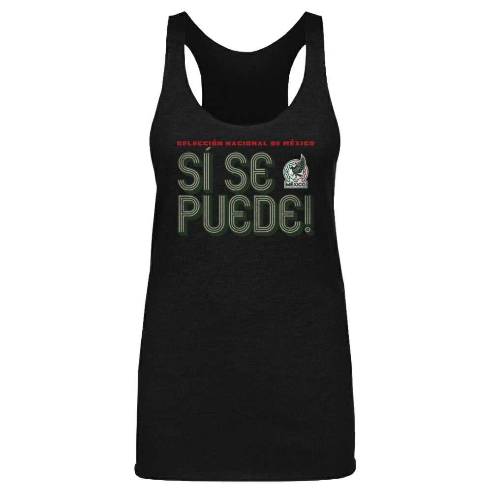 Mexico National Team 500 Level Women's Si Se Puede Inline Bold Tri-Blend Racerback Tank Top - Black cheap