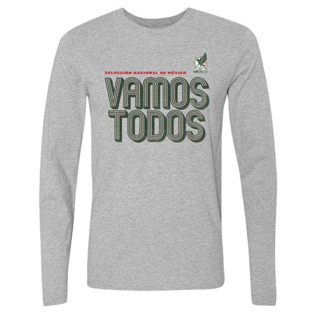 Mexico National Team 500 Level Vamos Todos Inline Bold Long Sleeve T-Shirt - Heather Gray for sale