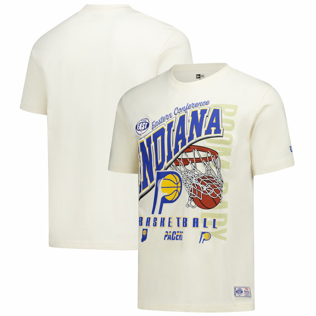 Indiana Pacers Oversized City Edition Remix Vintage T-Shirt - Cream | New Era on sale