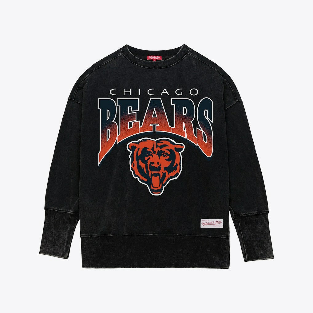 Chicago Bears Women's Delineate Mineral Wash Crewneck Sweatshirt - Black sale