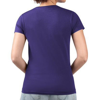 Colorado Rockies G-III 4Her by Carl Banks Women's Super-Slim Fit Lightweight Pinstripe Circle V-Neck T-Shirt - Purple