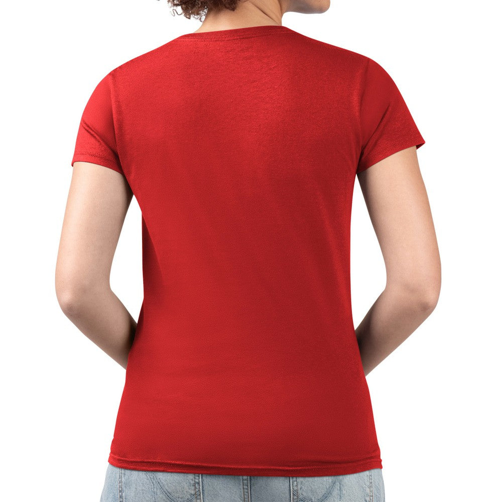 Cincinnati Reds G-III 4Her by Carl Banks Women's Super-Slim Fit Lightweight Pinstripe Circle V-Neck T-Shirt - Red