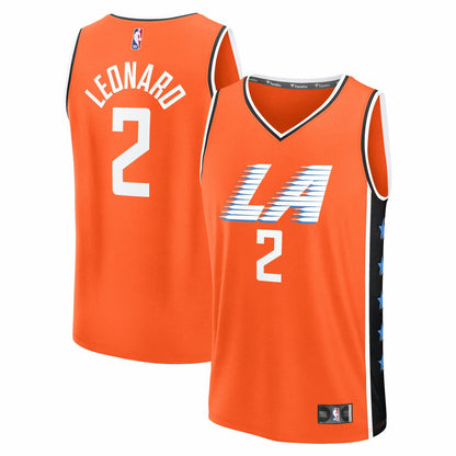 Kawhi Leonard LA Clippers 2025/26 City Edition Fast Break Jersey - Orange | Fanatics online