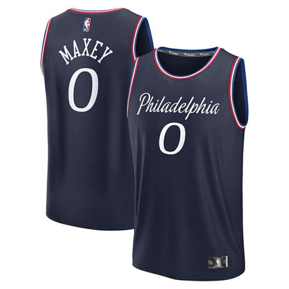 Tyrese Maxey Philadelphia 76ers Youth 2025/26 City Edition Fast Break Jersey - Navy | Fanatics for sale