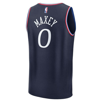 Tyrese Maxey Philadelphia 76ers Youth 2025/26 City Edition Fast Break Jersey - Navy | Fanatics for sale