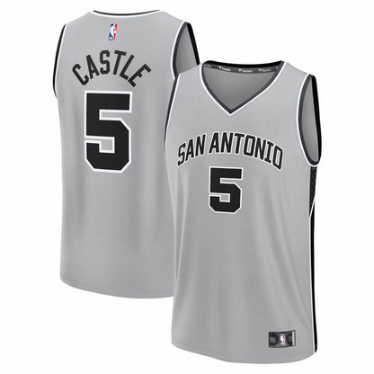 Stephon Castle San Antonio Spurs Youth Fast Break Jersey - Statement Edition - Silver | Fanatics outlet