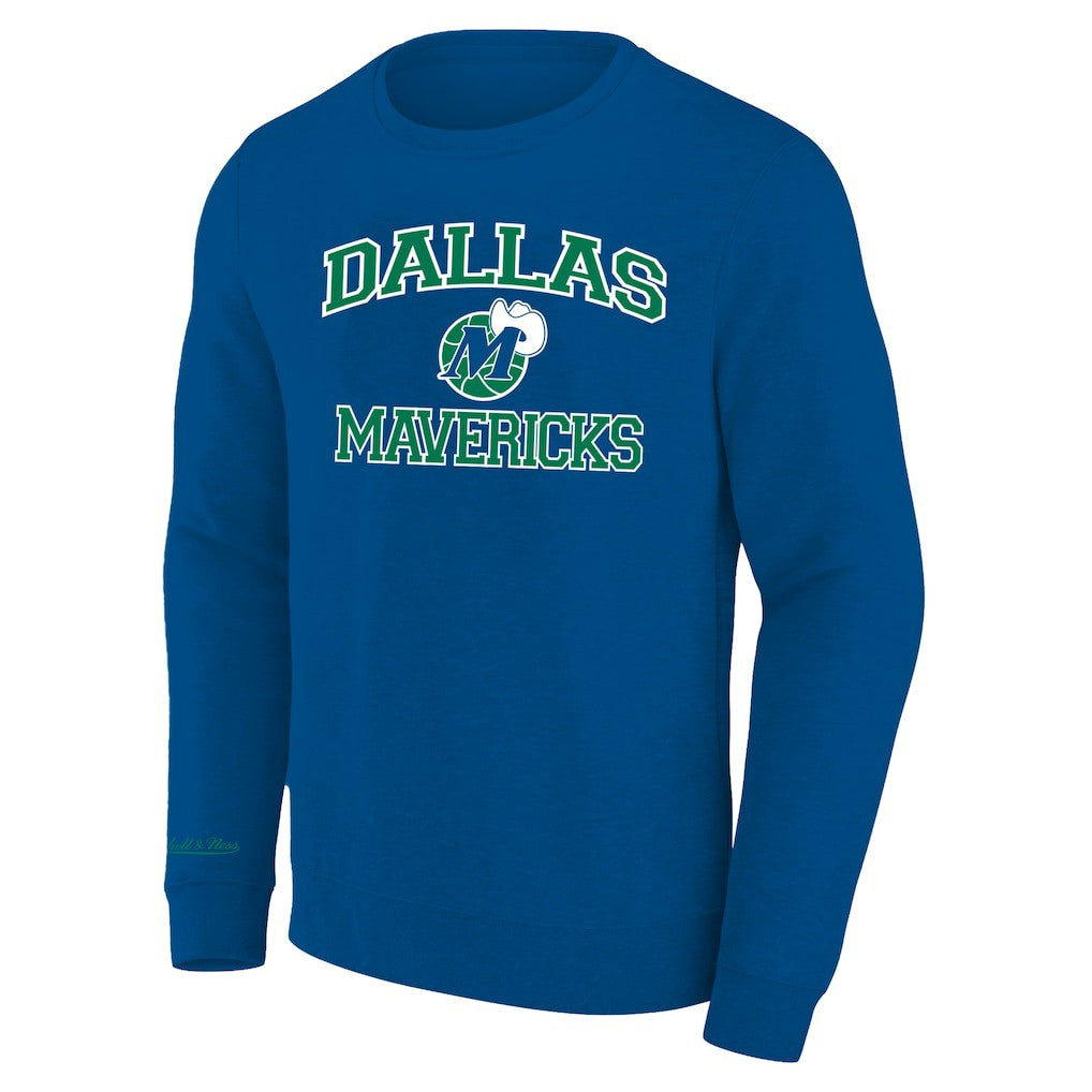 Dallas Mavericks Hardwood Classics Big & Tall Crewneck Sweatshirt - Heather Blue | Mitchell & Ness for sale