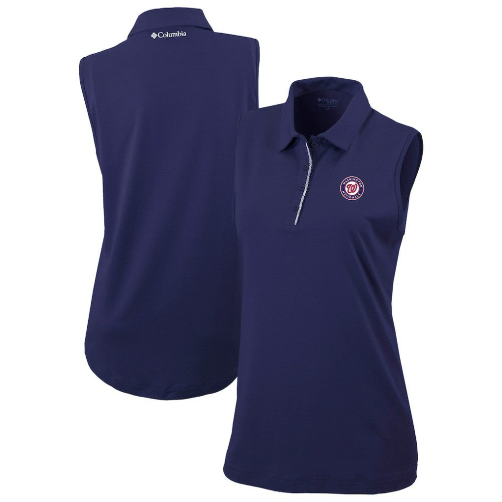 Washington Nationals Women's Tend The Ball Sleeveless Polo - Navy | Columbia