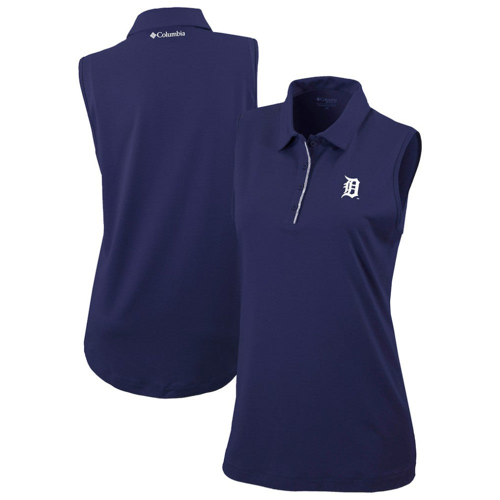 Detroit Tigers Women's Tend The Ball Sleeveless Polo - Navy | Columbia
