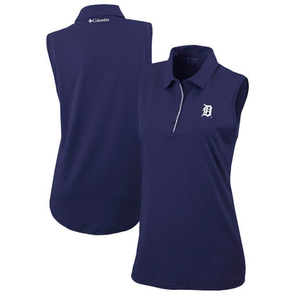 Detroit Tigers Women's Tend The Ball Sleeveless Polo - Navy | Columbia