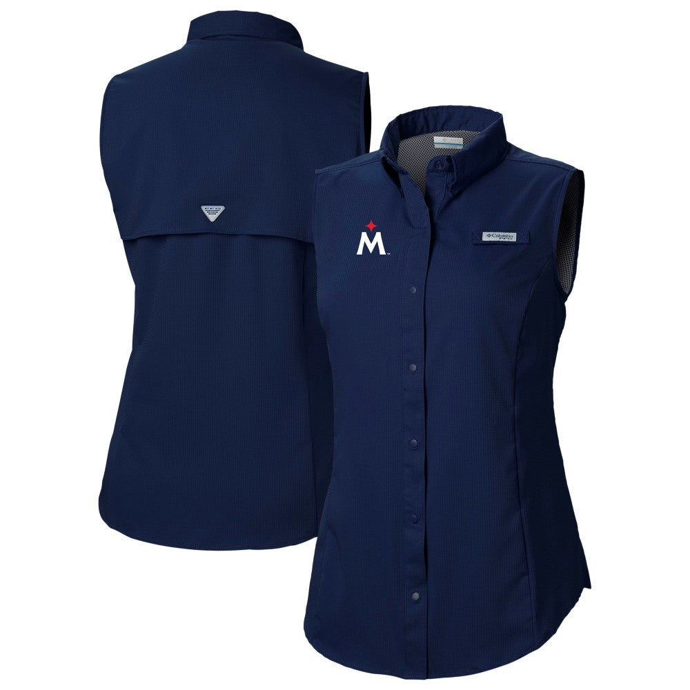 Minnesota Twins Women's Tamiami Sleeveless Shirt - Navy | Columbia