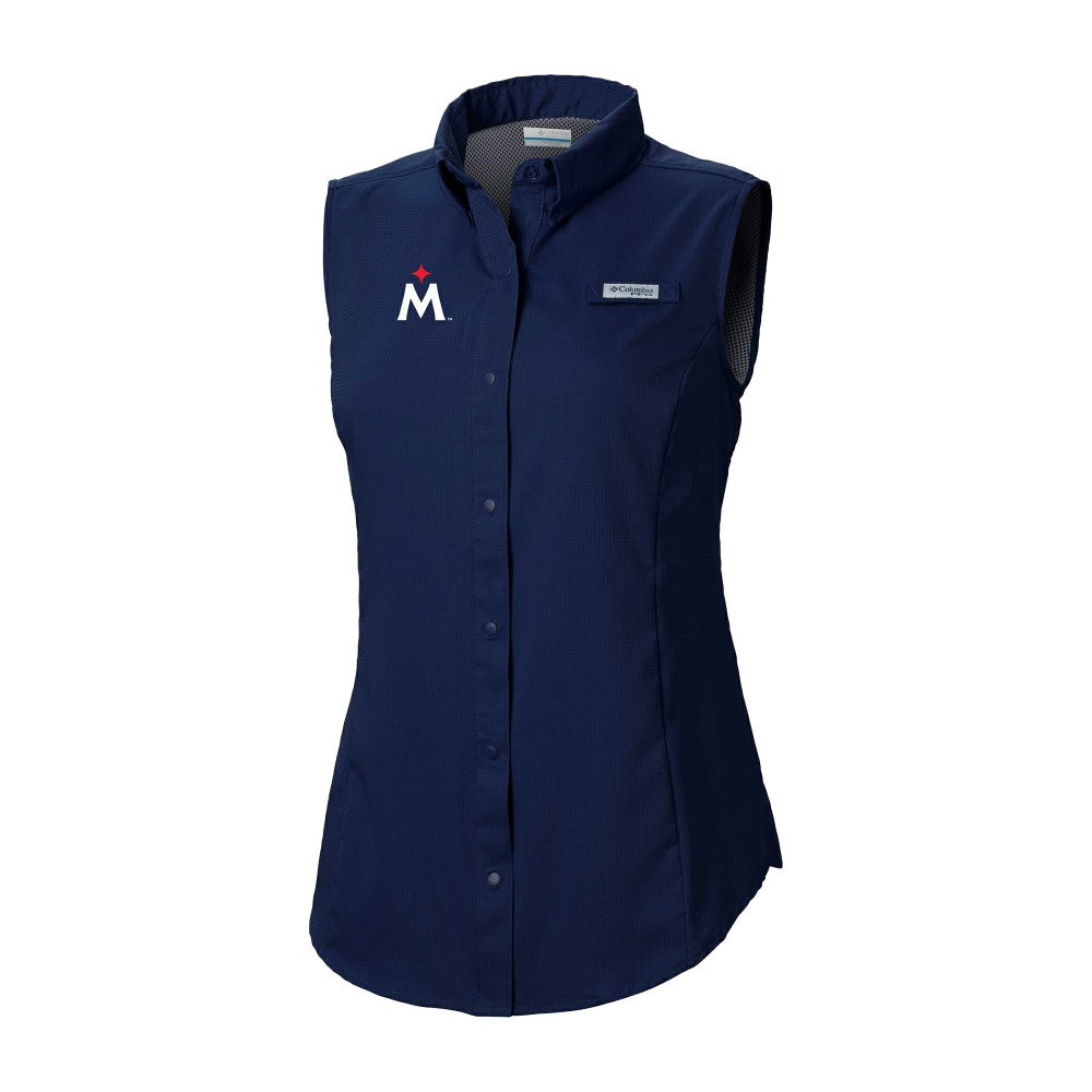 Minnesota Twins Women's Tamiami Sleeveless Shirt - Navy | Columbia