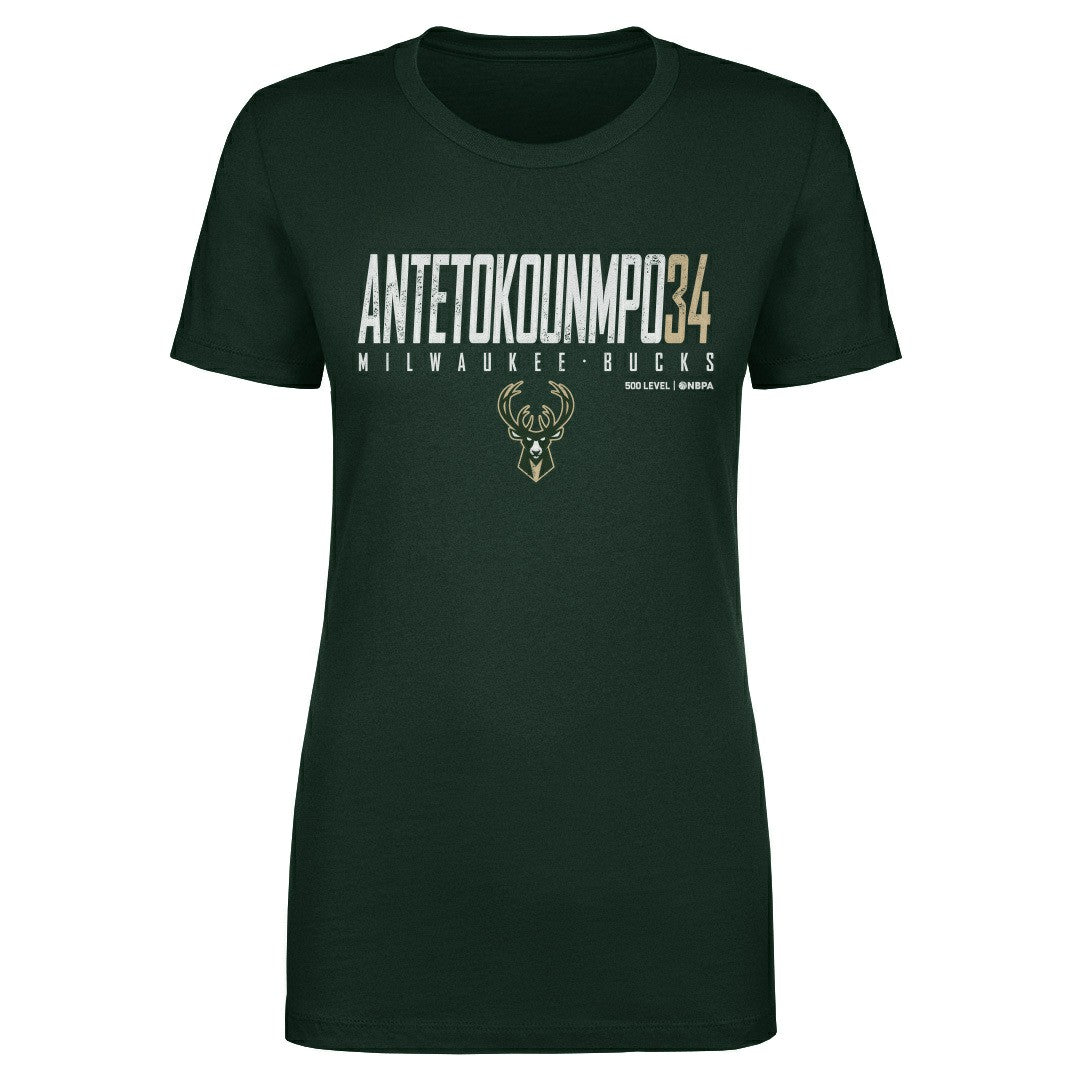 Giannis Antetokounmpo Milwaukee Bucks 500 Level Women's Elite T-Shirt - Hunter Green sale