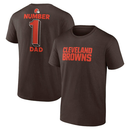Cleveland Browns #1 Dad Jersey T-Shirt - Brown discount