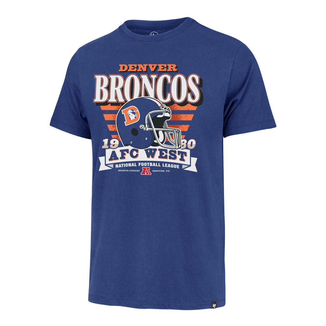 Denver Broncos '47 Stripe Splash Franklin Throwback T-Shirt - Royal discount