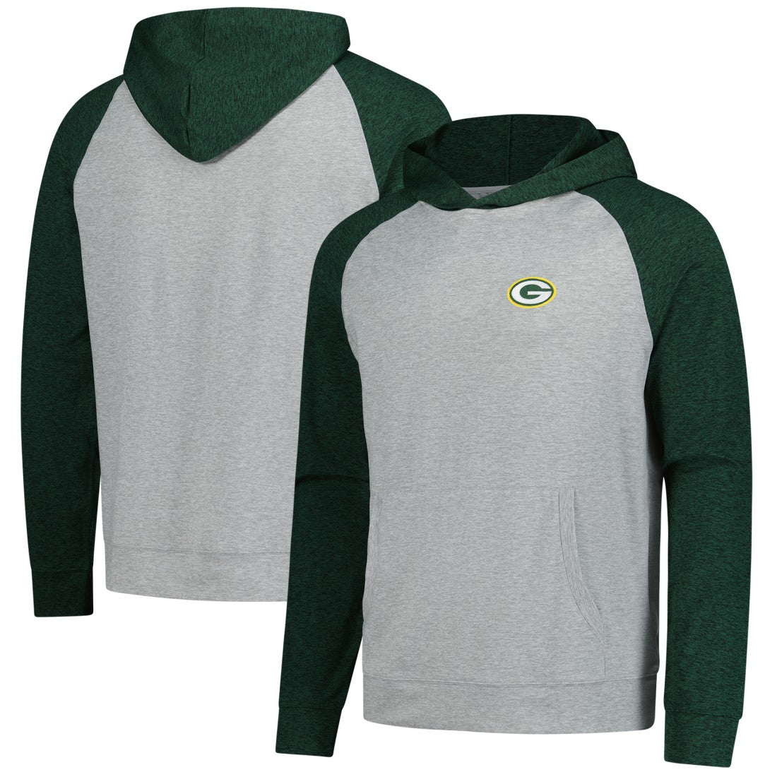 Green Bay Packers Antigua Urgent Pullover Hoodie - Heather Gray/Black outlet