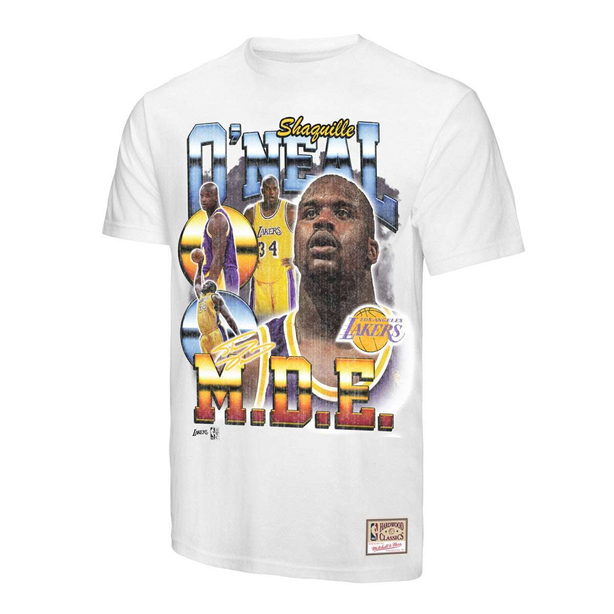 Shaquille O'Neal Los Angeles Lakers Commemorative Collage T-Shirt - White | Mitchell & Ness sale