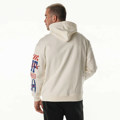 Buffalo Bills The Wild Collective Unisex Stacked Graphic Sleeve Fleece Hoodie - Cream discount