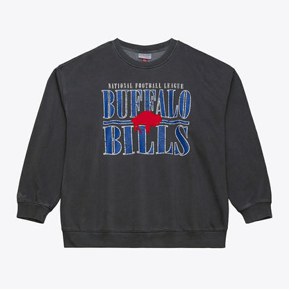 Buffalo Bills Downtown Crew Vintage Logo Sweatshirt - Black on sale